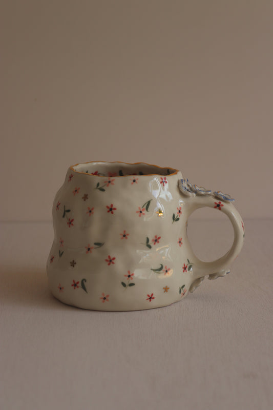 Wild Flowers Mug with Gold Lustre